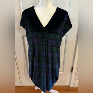 Vineyard Vines Black. Green and Blue Tartan Dress. Size M